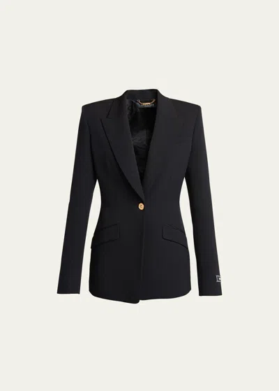 VERSACE WOOL INFORMAL BLAZER JACKET