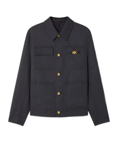 Versace Wool Jacket In Black
