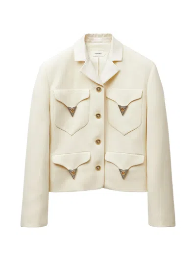 Versace Wool Jacket In Brown