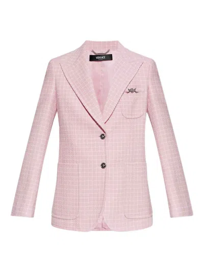 Versace Wool Jacket In Pink