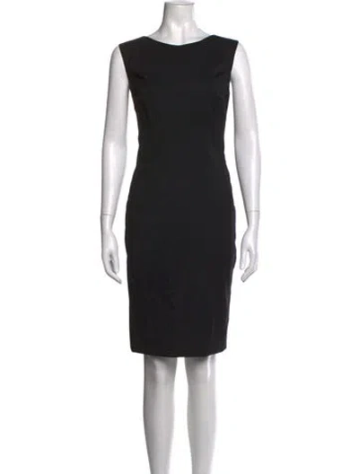 Pre-owned Versace Wool Knee-length Dress In Black