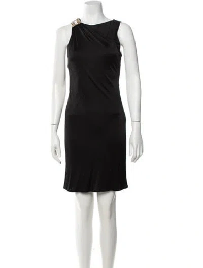 Pre-owned Versace Wool Knee-length Dress In Black