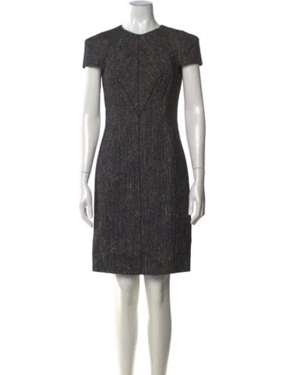 Pre-owned Versace Wool Knee-length Dress In Black