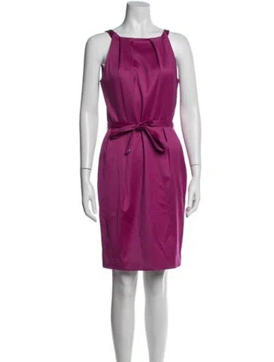 Pre-owned Versace Wool Knee-length Dress In Pink
