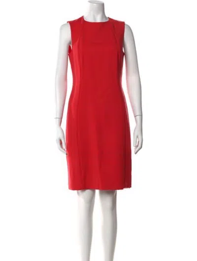 Pre-owned Versace Wool Knee-length Dress In Red