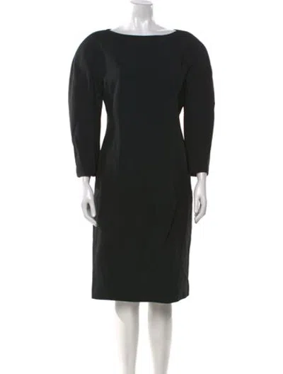 Pre-owned Versace Wool Knee-length Dress W/ Tags In Black