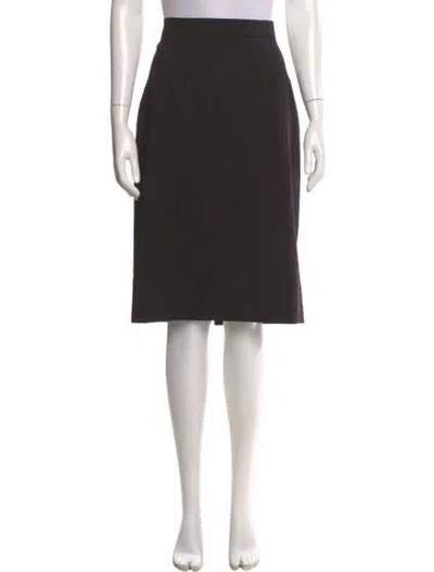 Pre-owned Versace Wool Knee-length Skirt In Black
