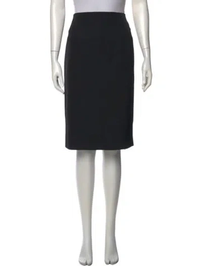 Pre-owned Versace Wool Knee-length Skirt In Black