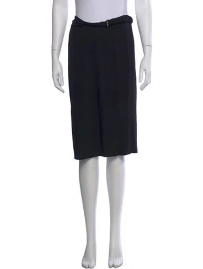 Pre-owned Versace Wool Knee-length Skirt In Black
