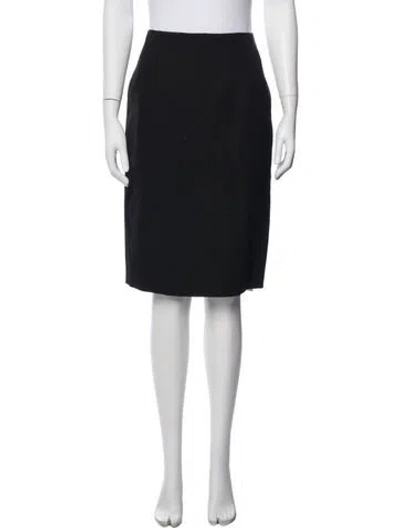 Pre-owned Versace Wool Knee-length Skirt In Black