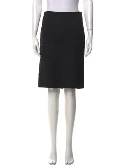 Pre-owned Versace Wool Knee-length Skirt In Black