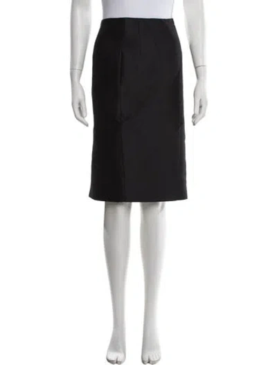 Pre-owned Versace Wool Knee-length Skirt In Black