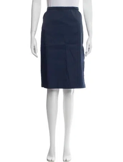 Pre-owned Versace Wool Knee-length Skirt In Blue