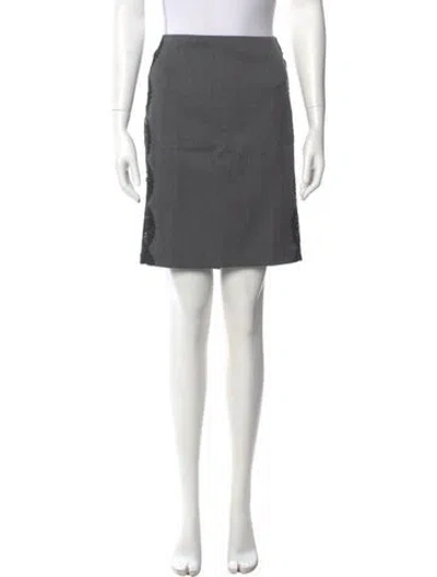 Pre-owned Versace Wool Knee-length Skirt In Gray