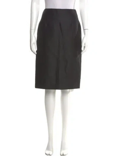 Pre-owned Versace Wool Knee-length Skirt In Gray