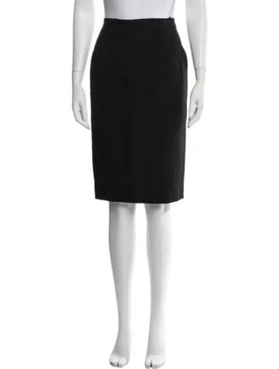 Pre-owned Versace Wool Knee-length Skirt W/ Tags In Black