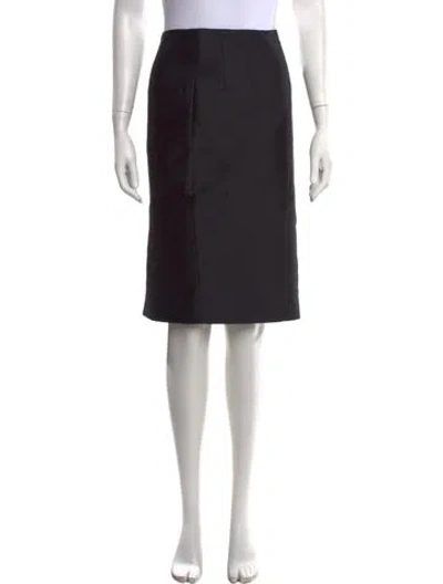 Pre-owned Versace Wool Knee-length Skirt W/ Tags In Black