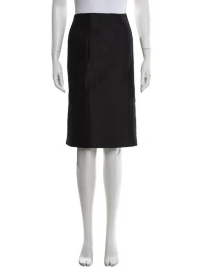 Pre-owned Versace Wool Knee-length Skirt W/ Tags In Black