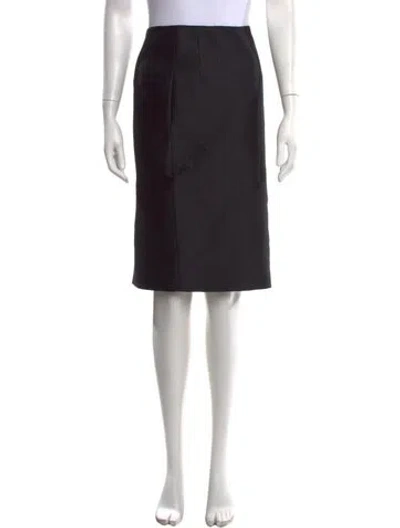 Pre-owned Versace Wool Knee-length Skirt W/ Tags In Black