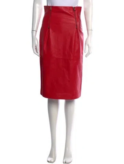 Pre-owned Versace Wool Knee-length Skirt W/ Tags In Red