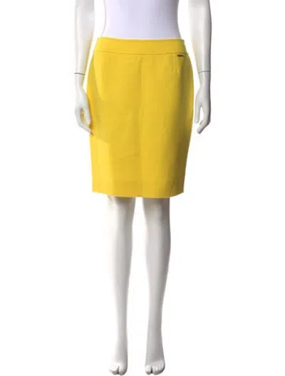 Pre-owned Versace Wool Knee-length Skirt In Yellow
