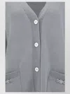Versace Cashmere-blend Knit Boxy Cardigan In Gray