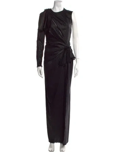 Pre-owned Versace Wool Long Dress In Black