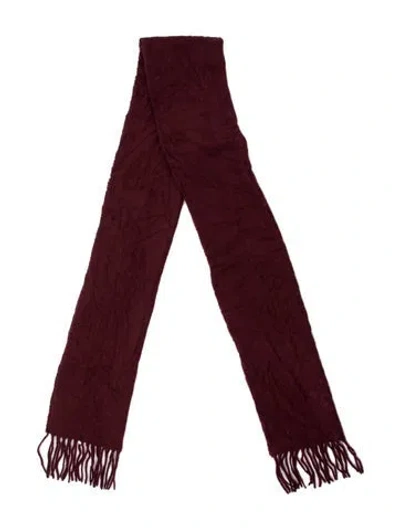 Pre-owned Versace Wool Medusa Insignia Scarf In Burgundy