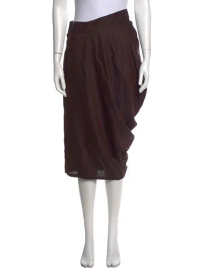 Pre-owned Versace Wool Midi Length Skirt In Brown