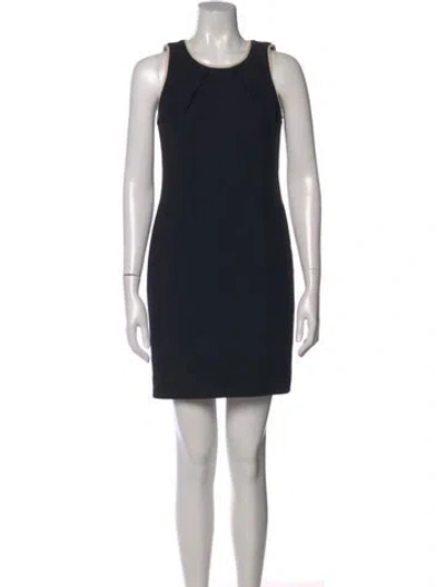Pre-owned Versace Wool Mini Dress In Black
