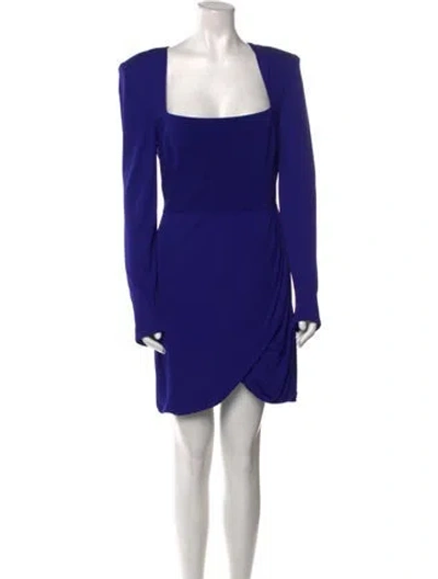 Pre-owned Versace Wool Mini Dress In Blue