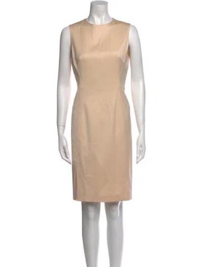 Pre-owned Versace Wool Mini Dress In Neutral