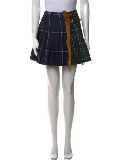 Pre-owned Versace Wool Mini Skirt In Black