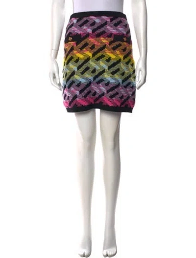 Pre-owned Versace Wool Mini Skirt In Black