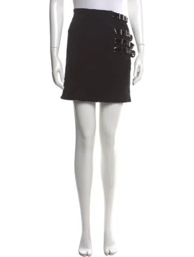 Pre-owned Versace Wool Mini Skirt In Black