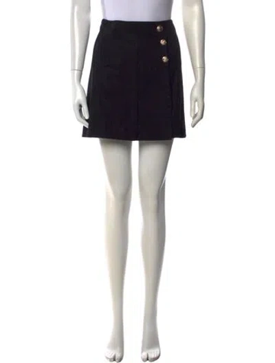 Pre-owned Versace Wool Mini Skirt In Black