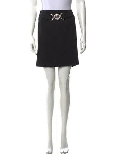 Pre-owned Versace Wool Mini Skirt In Black