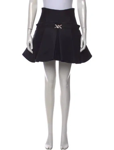 Pre-owned Versace Wool Mini Skirt In Black