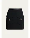 Versace Wool Mini Skirt In Black