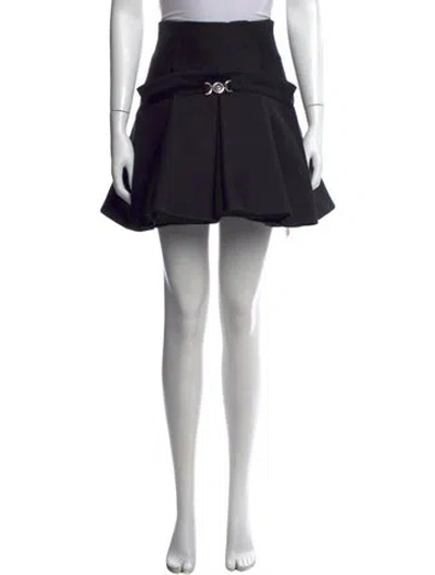 Pre-owned Versace Wool Mini Skirt In Black