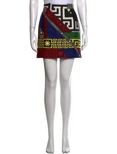 Pre-owned Versace Wool Mini Skirt In Black