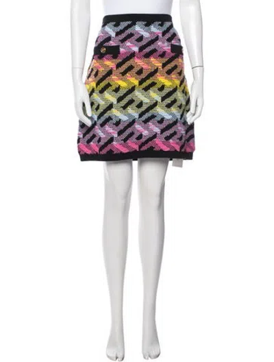 Pre-owned Versace Wool Mini Skirt In Black
