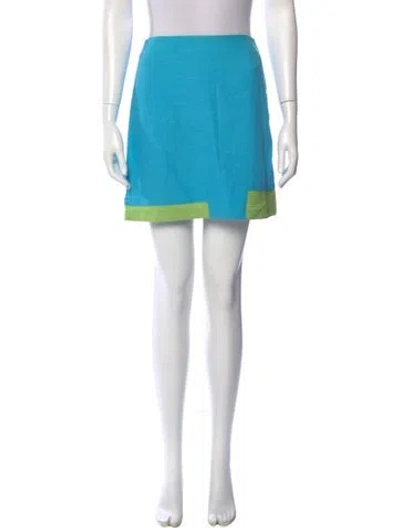 Pre-owned Versace Wool Mini Skirt In Blue