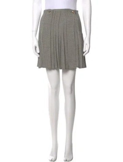 Pre-owned Versace Wool Mini Skirt In Blue