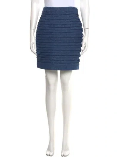 Pre-owned Versace Wool Mini Skirt In Blue