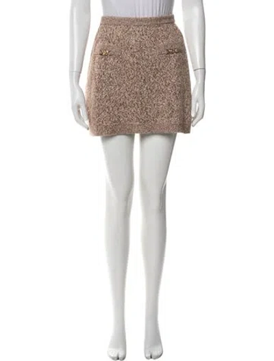 Pre-owned Versace Wool Mini Skirt In Neutral