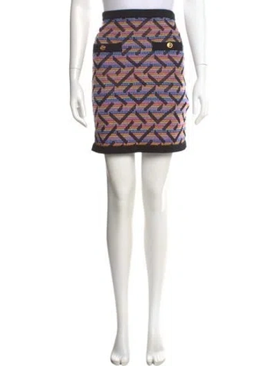 Pre-owned Versace Wool Mini Skirt In Pink