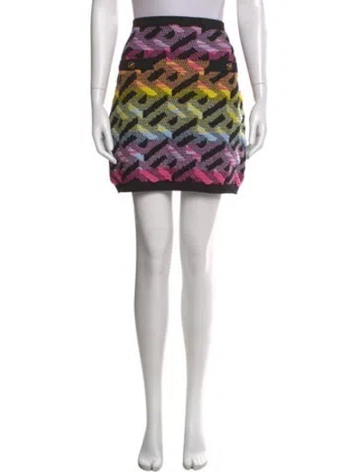 Pre-owned Versace Wool Mini Skirt In Pink