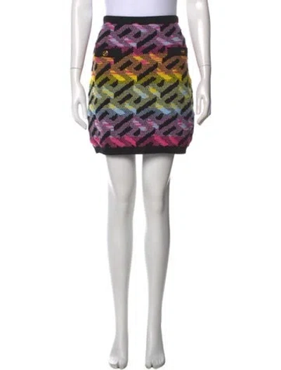 Pre-owned Versace Wool Mini Skirt In Pink