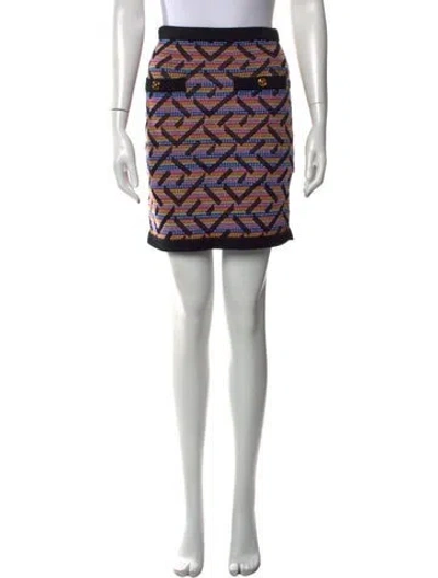 Pre-owned Versace Wool Mini Skirt In Pink